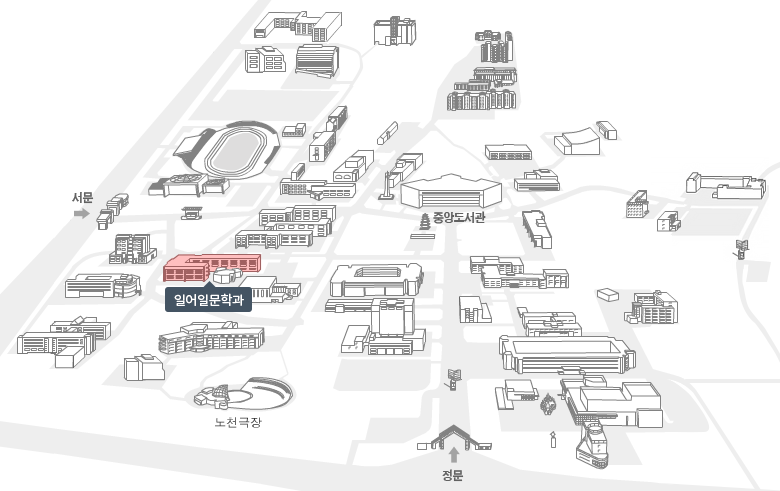 충남대학교 일어일문학과 약도